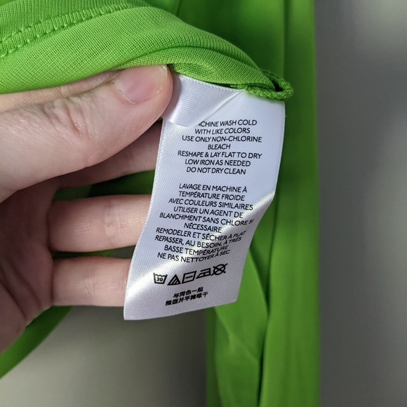 UO | Ruched Mesh Lime Green Blouse - Picture 8 of 11